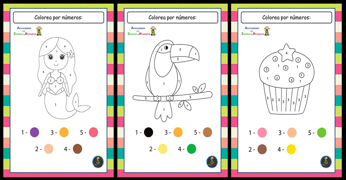 dibujos para colorear por números para imprimir pdf