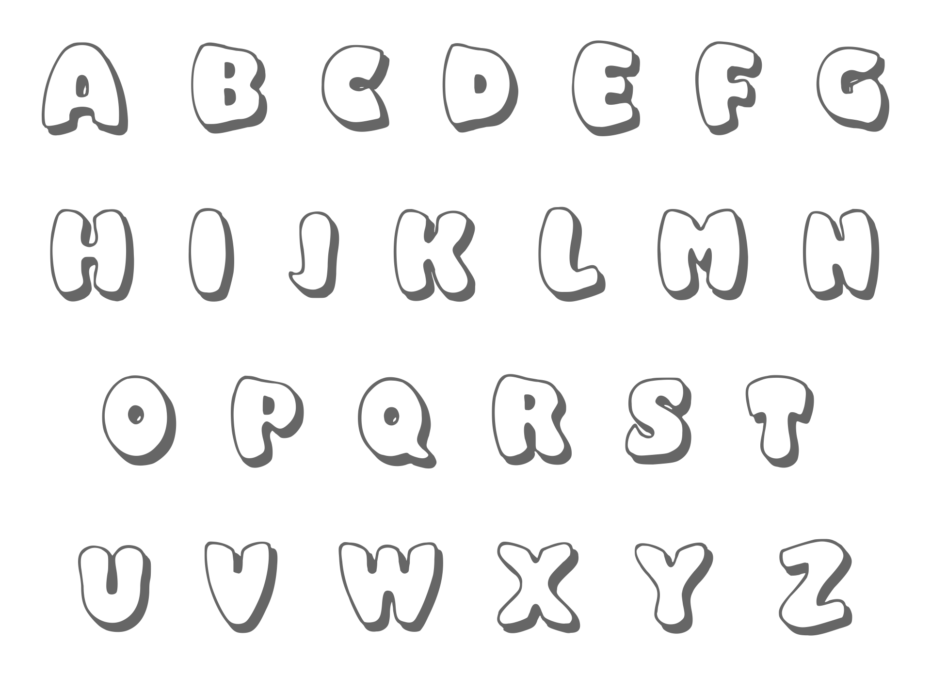 different types of bubble letters