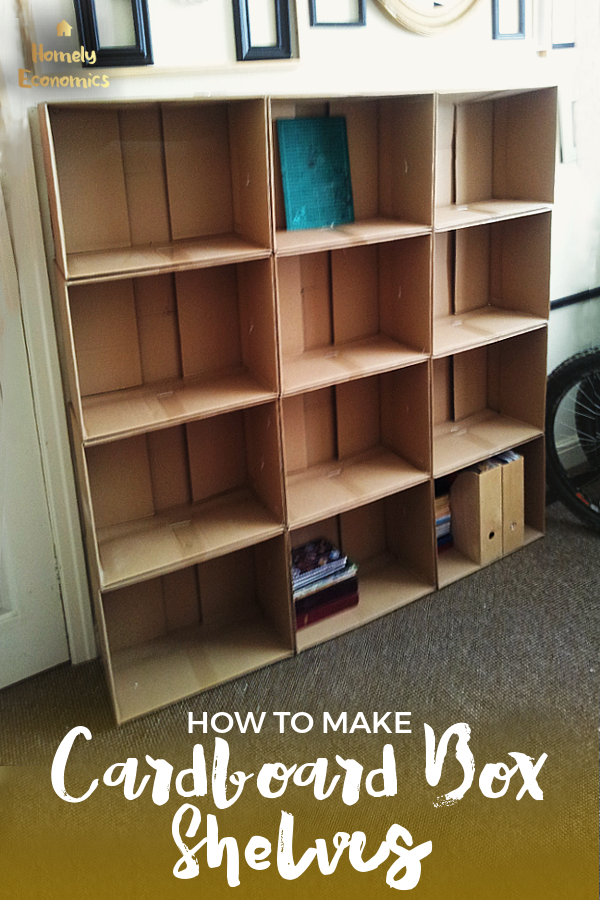 diy shelf cardboard