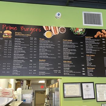 d.m. prime burgers menu