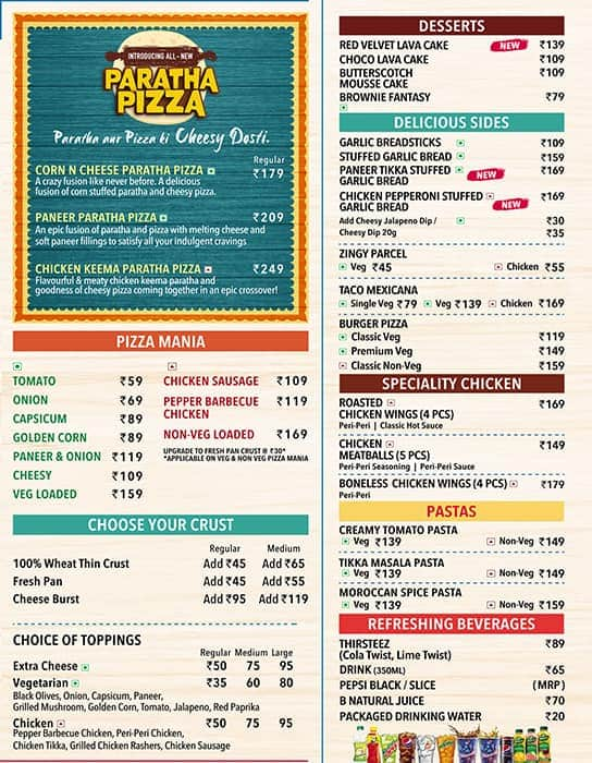 dominos pizza menu india