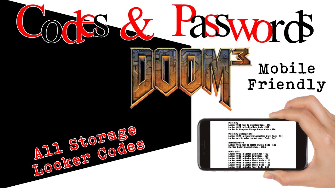 doom 3 locker codes