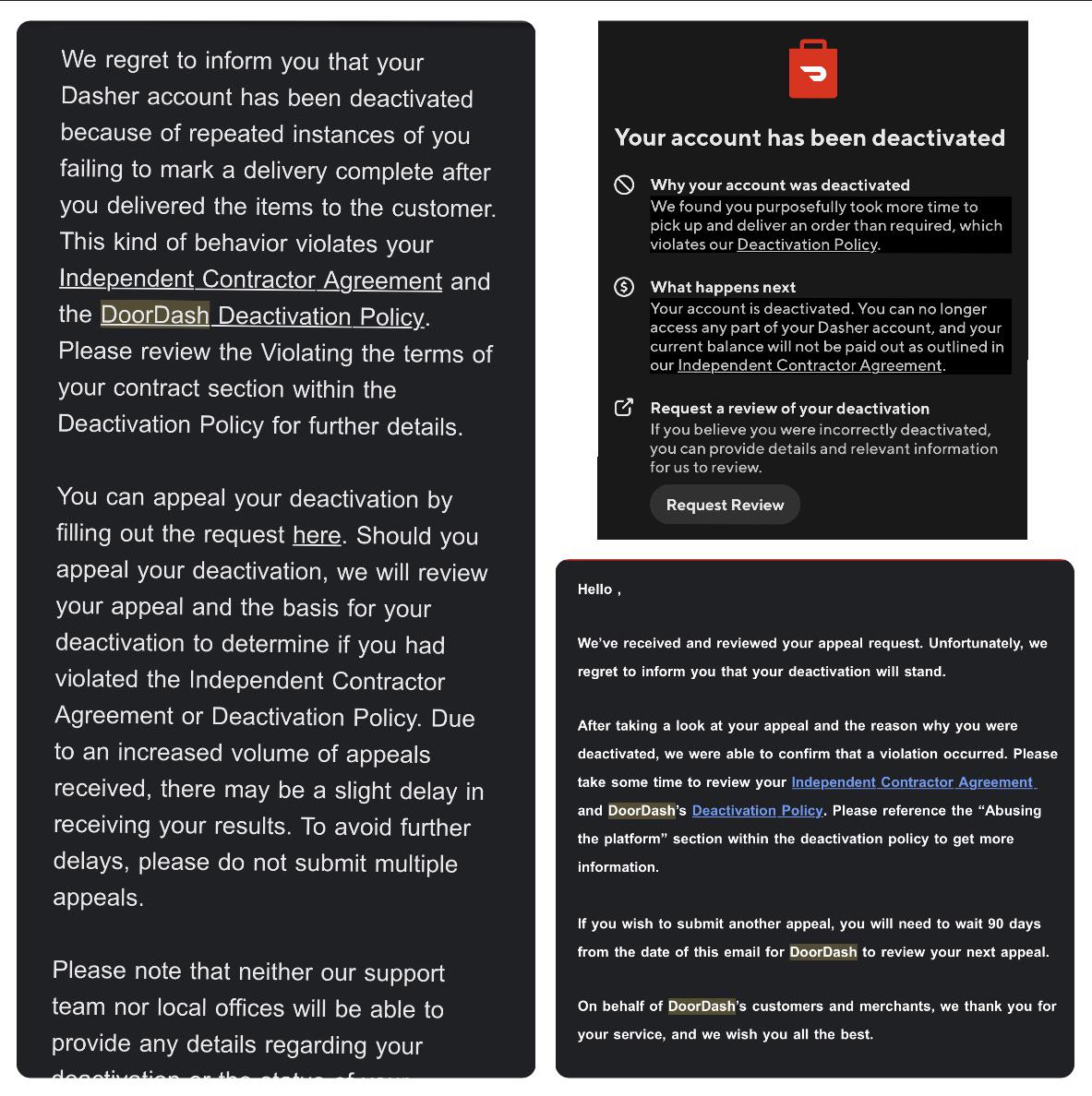 doordash deactivation policy
