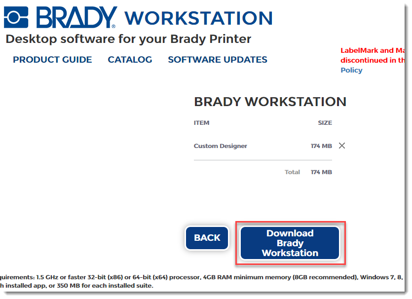 download brady workstation