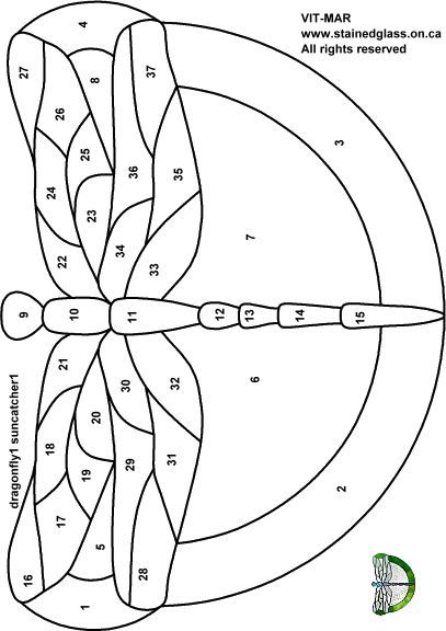 dragonfly stained glass pattern free