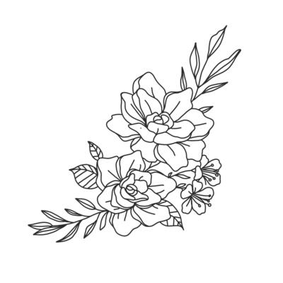 drawing outline flowers