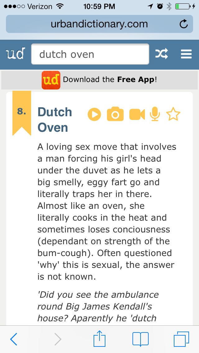 dutch oven urban dictionary