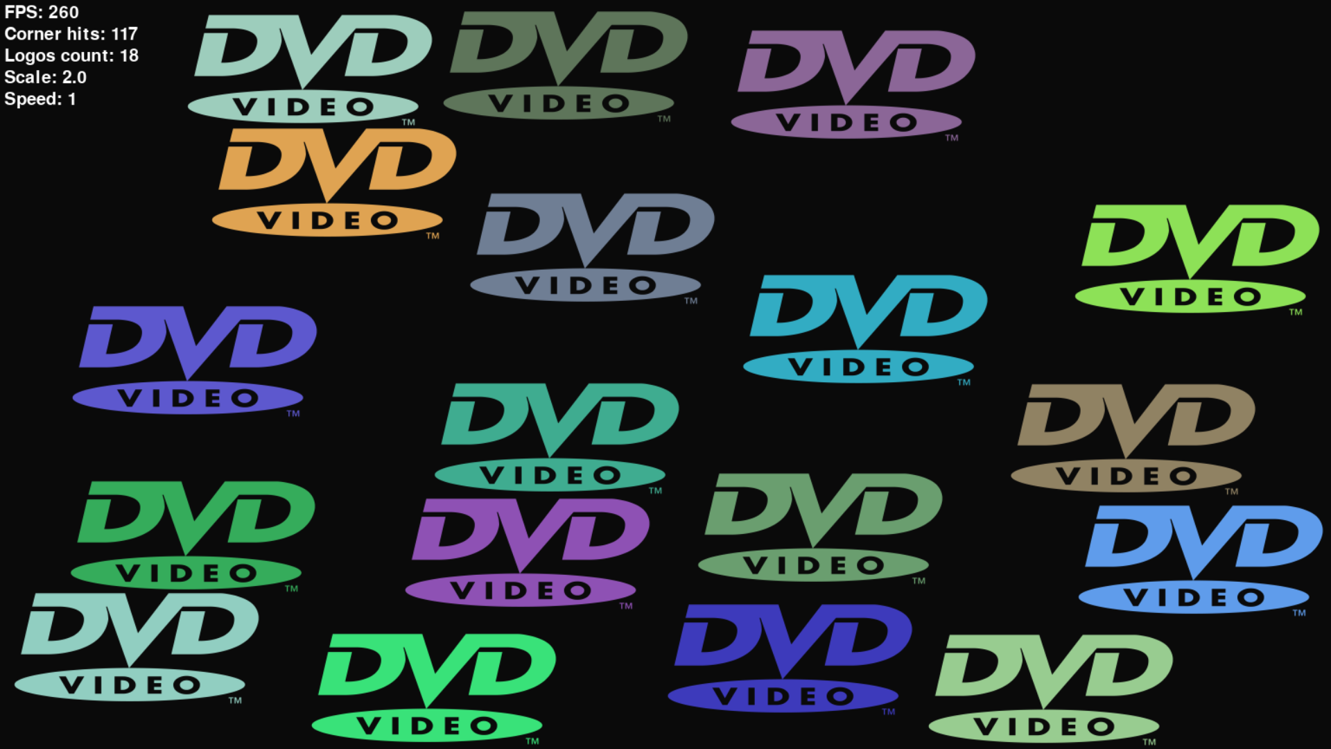 dvd screensaver simulator