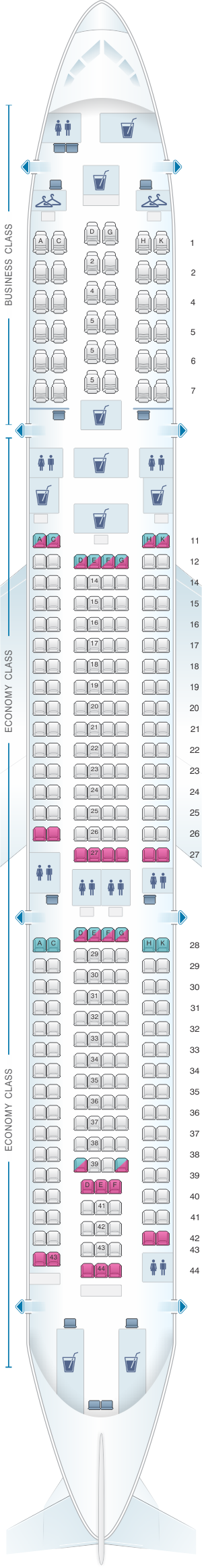 airbus a330-300 seat map