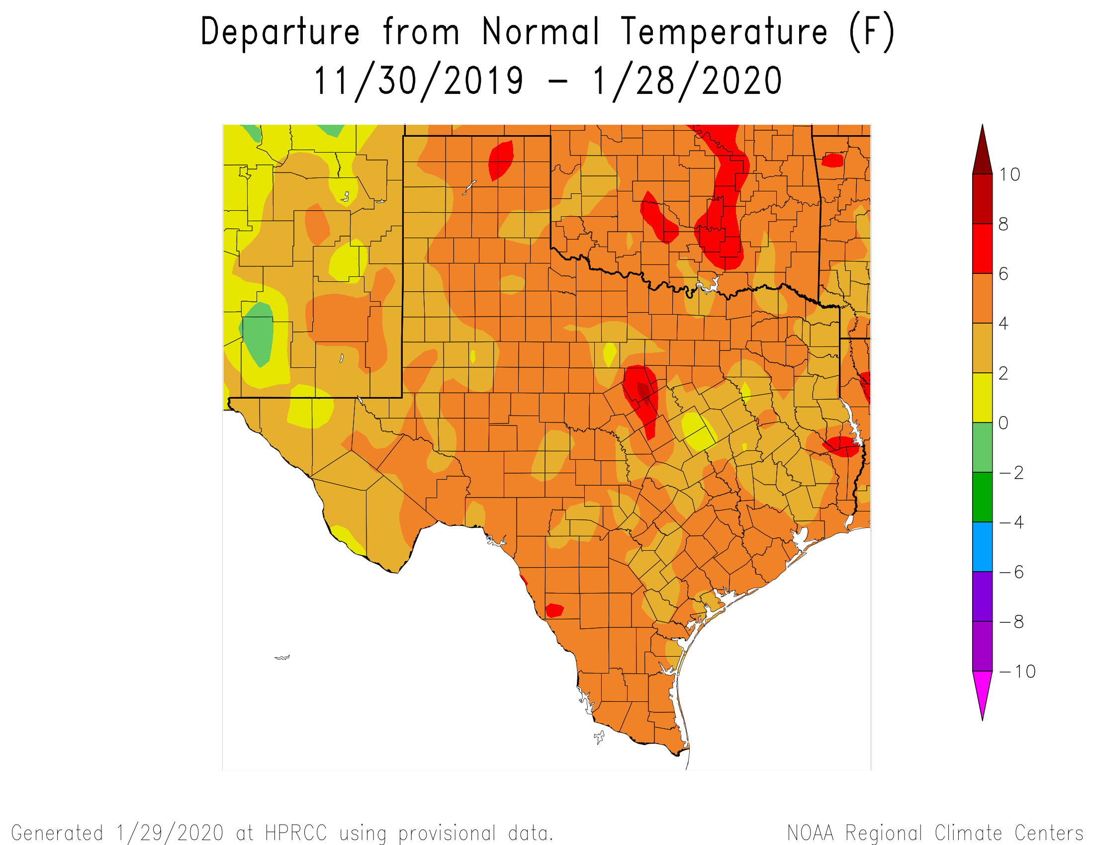 average temperature in texas in january