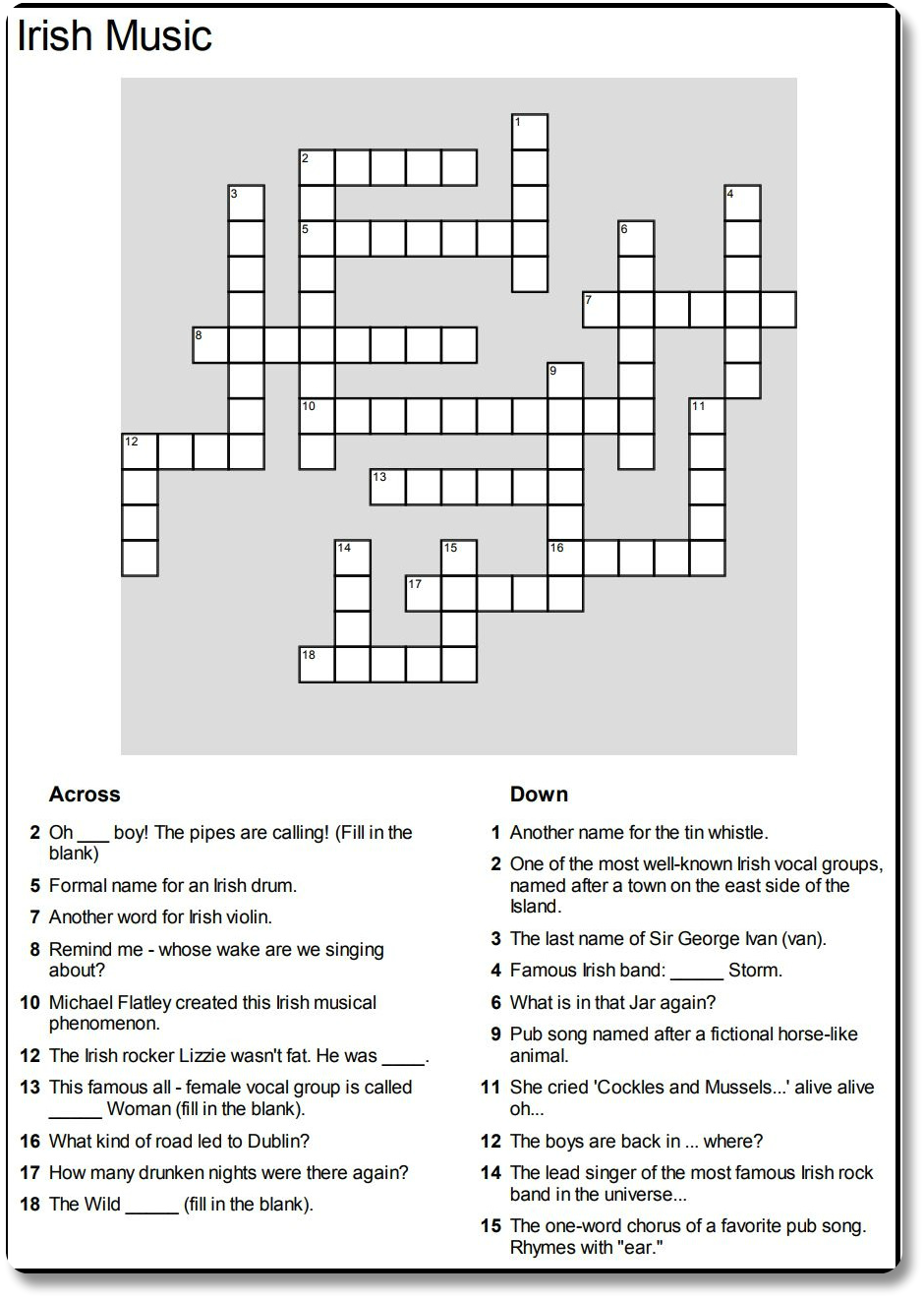 song chorus crossword clue