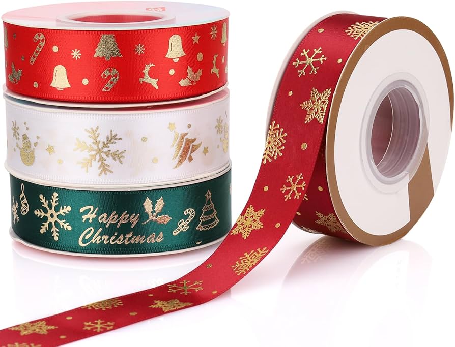 1 inch christmas ribbon