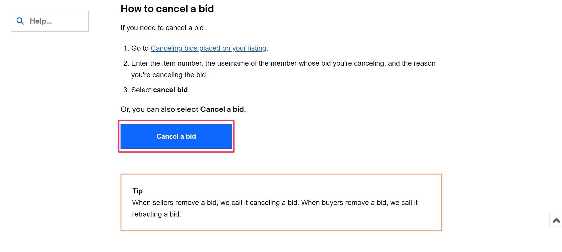 how to remove a bid in ebay