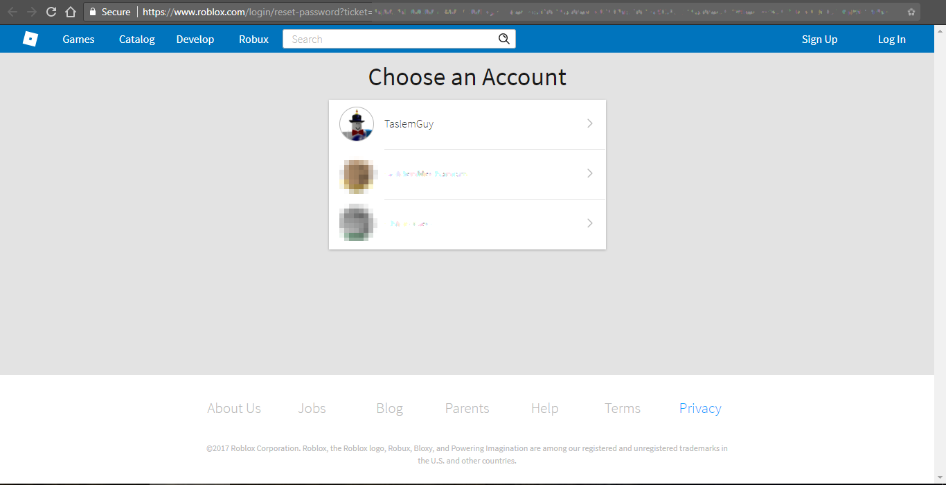 roblox password reset