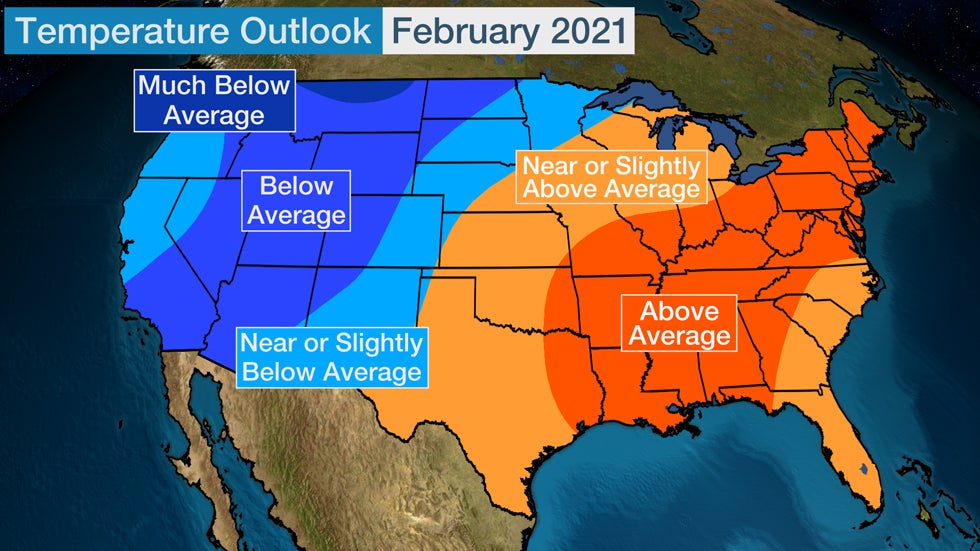 weather forecast for the month of february