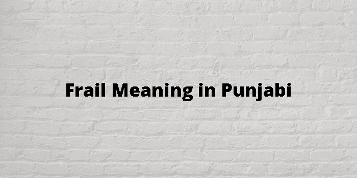 frail meaning in punjabi
