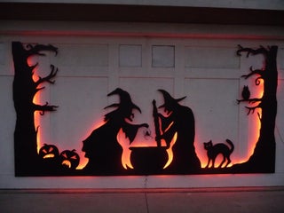 halloween garage door silhouette pattern