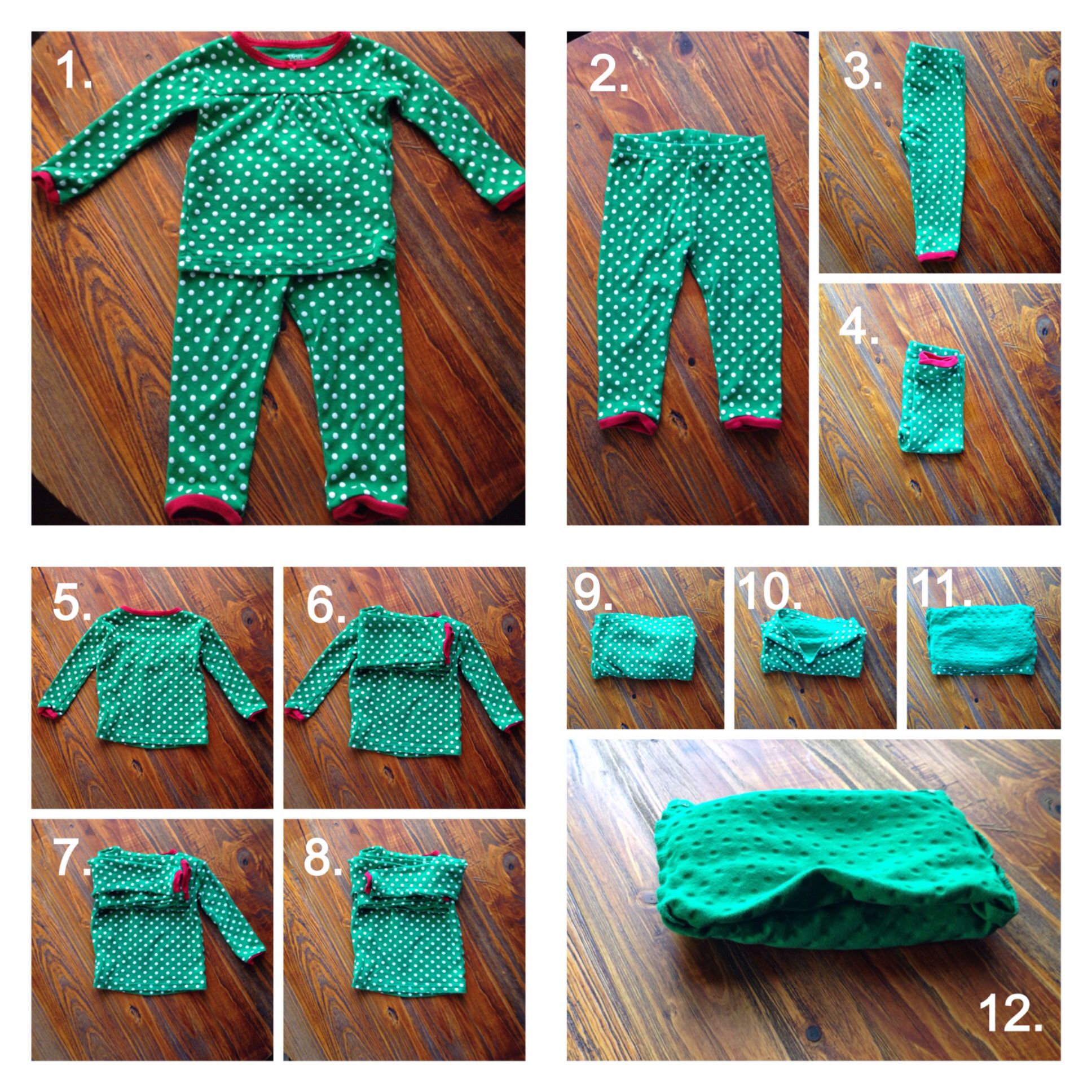 how to fold pajamas