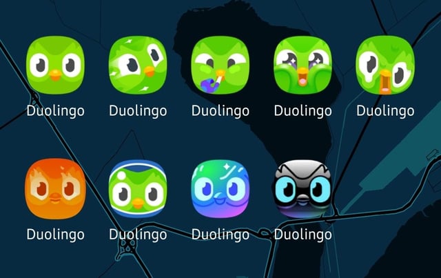 duolingo app icon melting