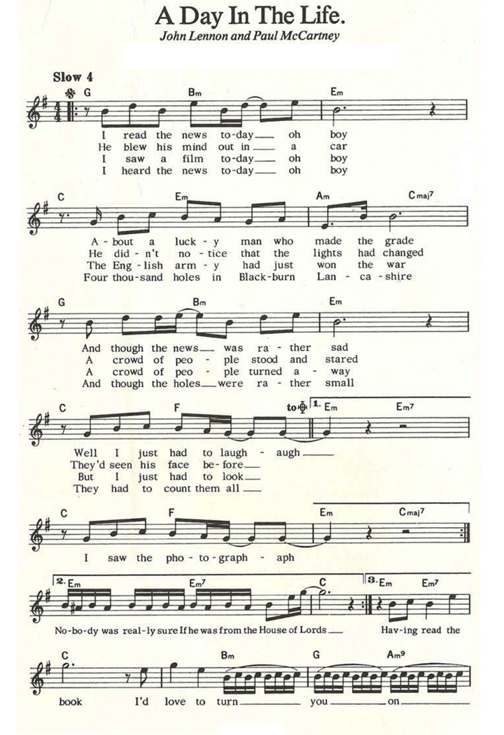 a day in the life chords