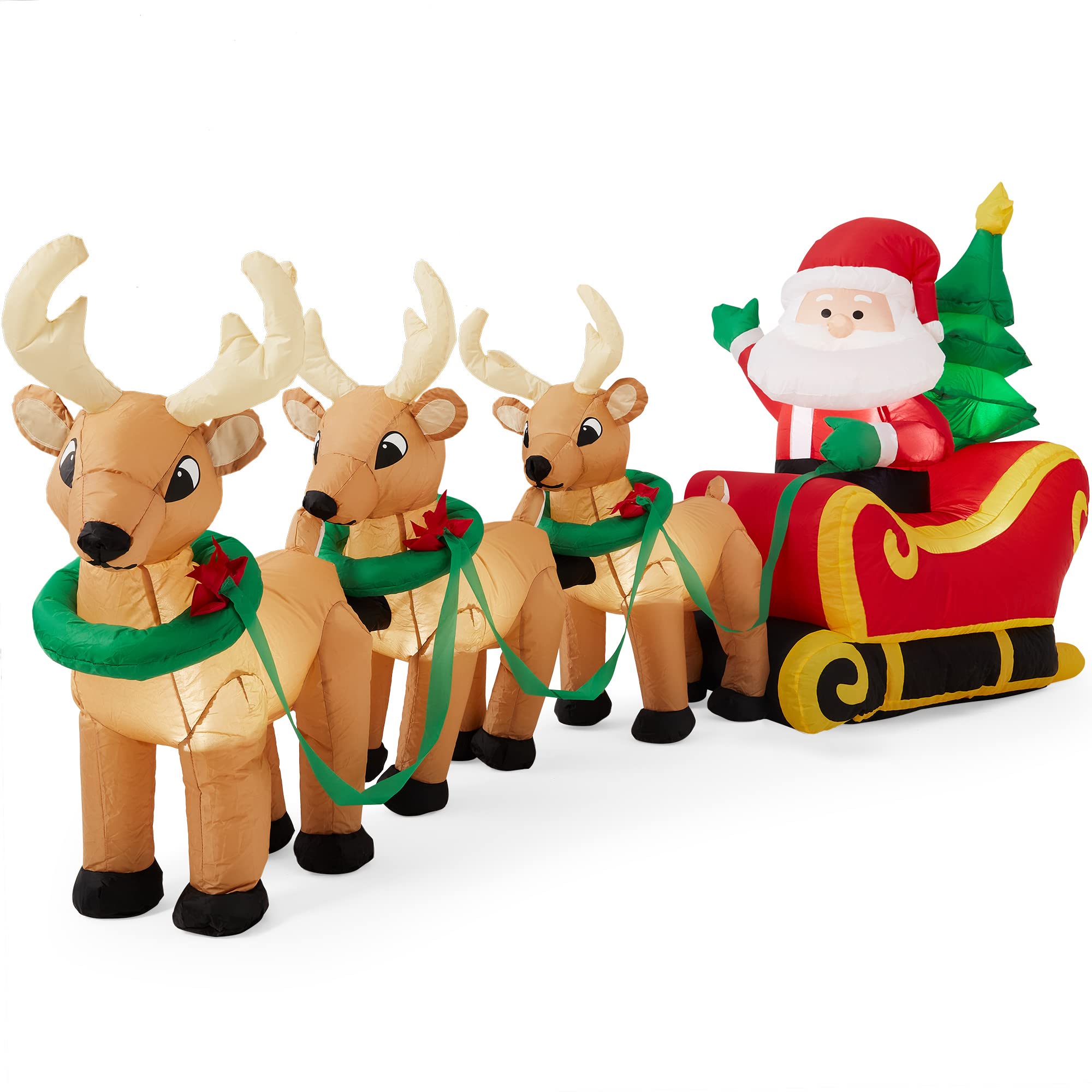 inflatable sleigh and reindeer