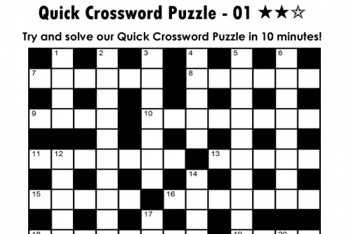 easy quick crosswords