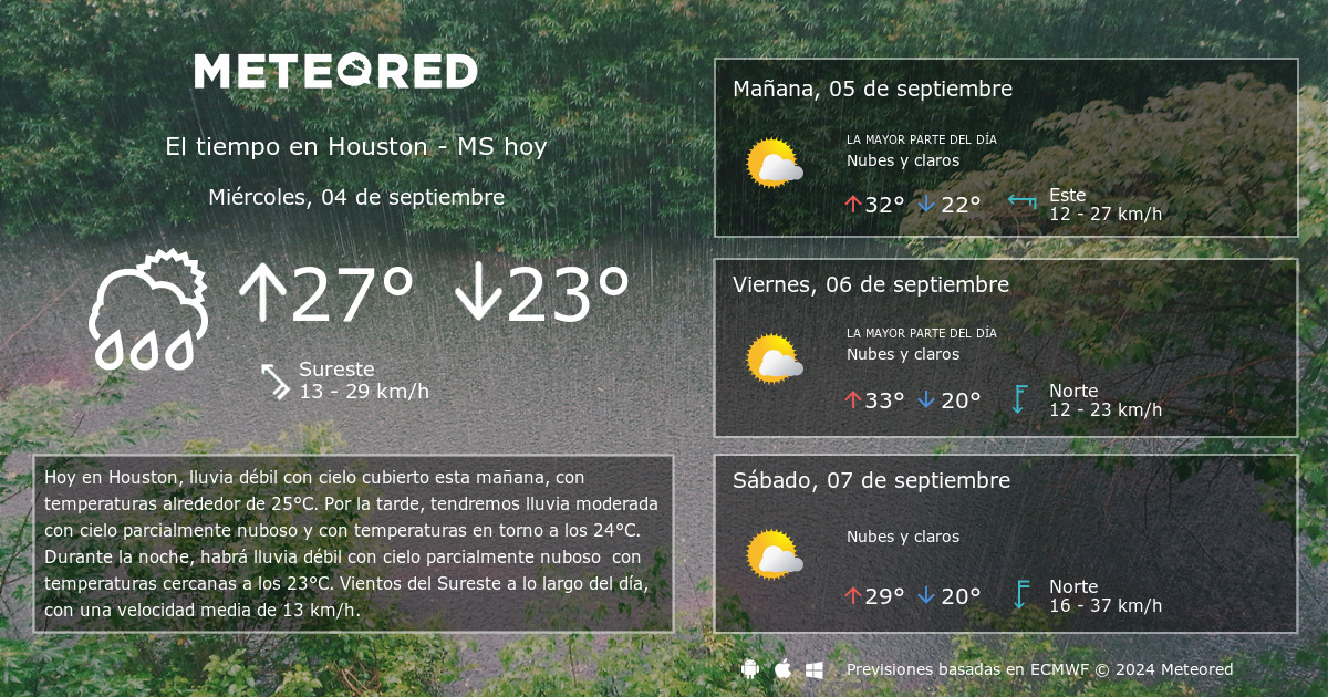 el clima para mañana houston