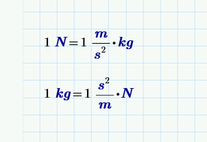 how many newtons in a kg