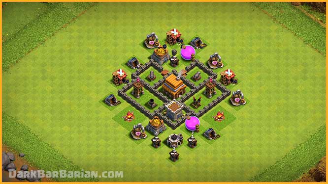 best town hall 4 base