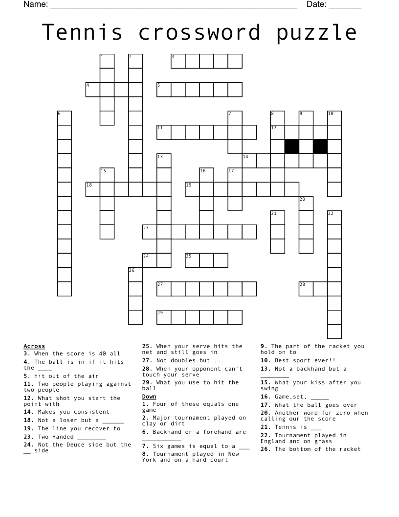 tennis term crossword clue