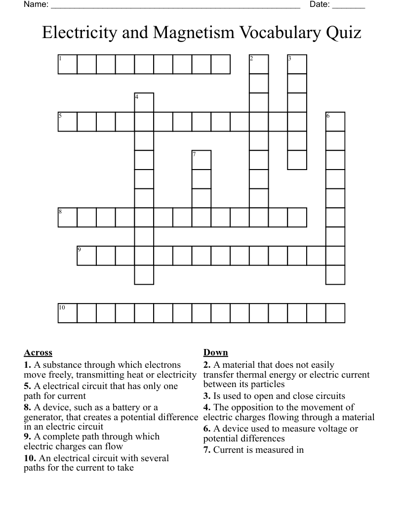 electricity generator crossword clue