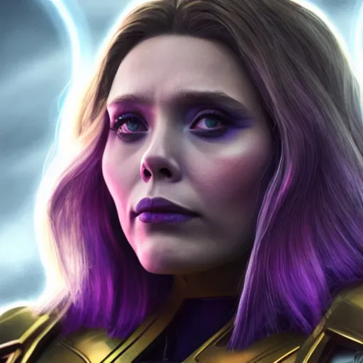 elizabeth olsen with thanos