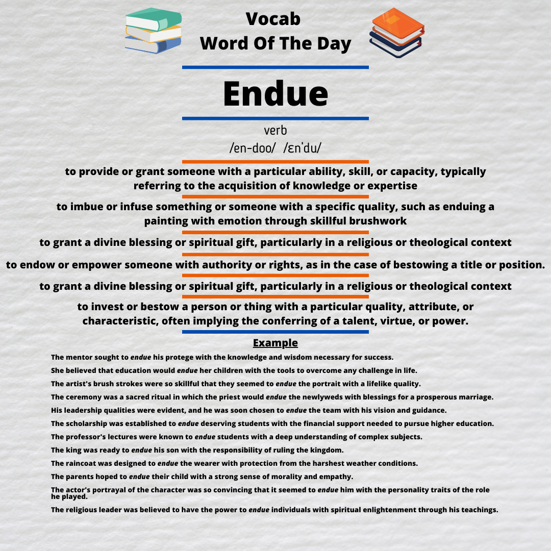 endued meaning in english