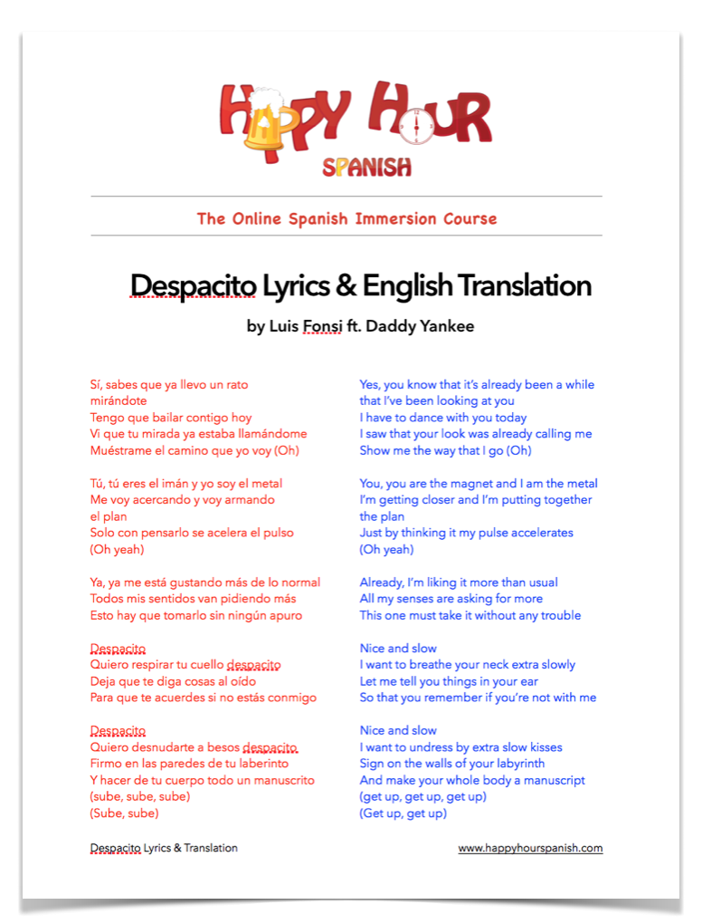 english lyrics of despacito