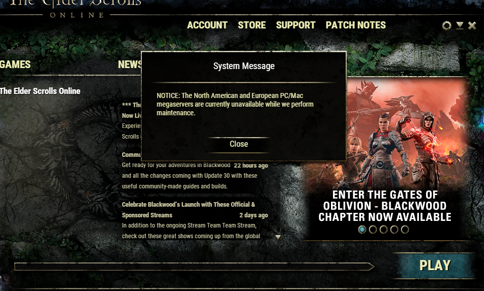 eso maintenance how long