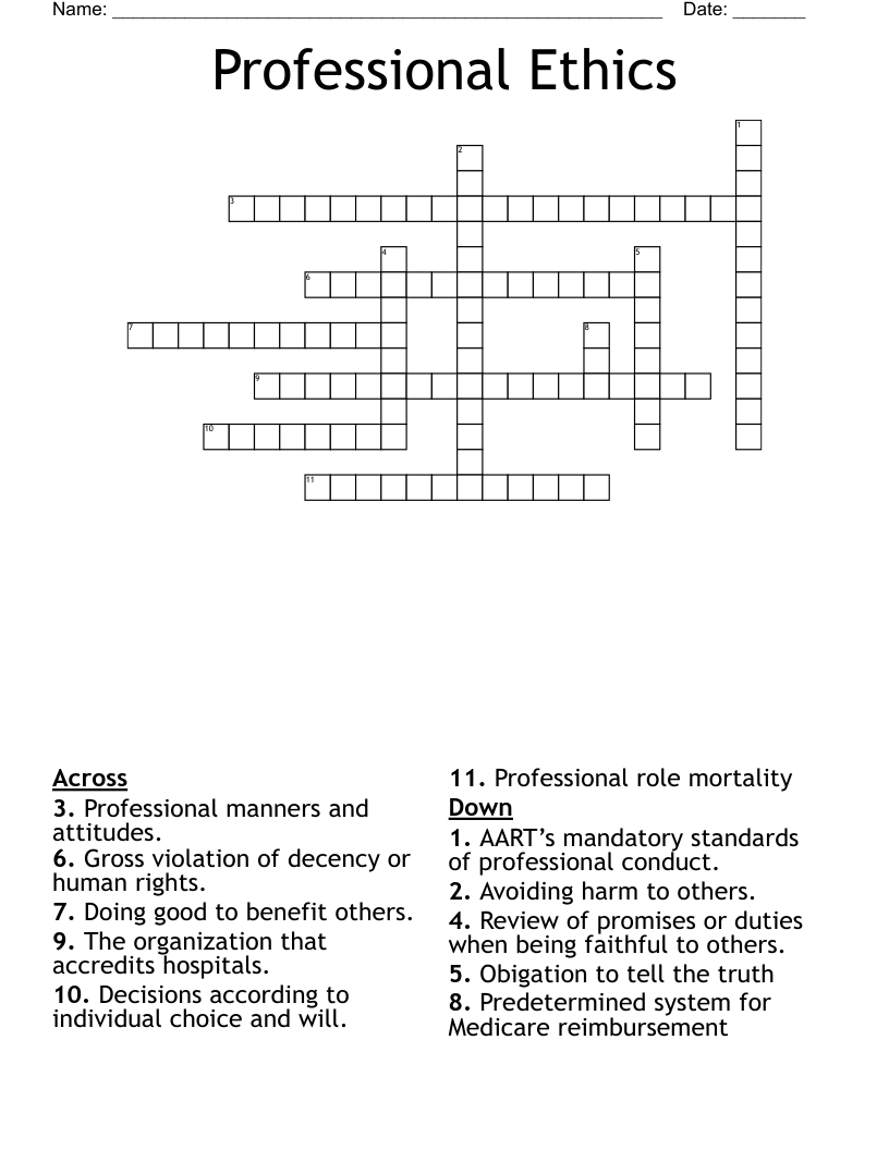 ethical crossword clue