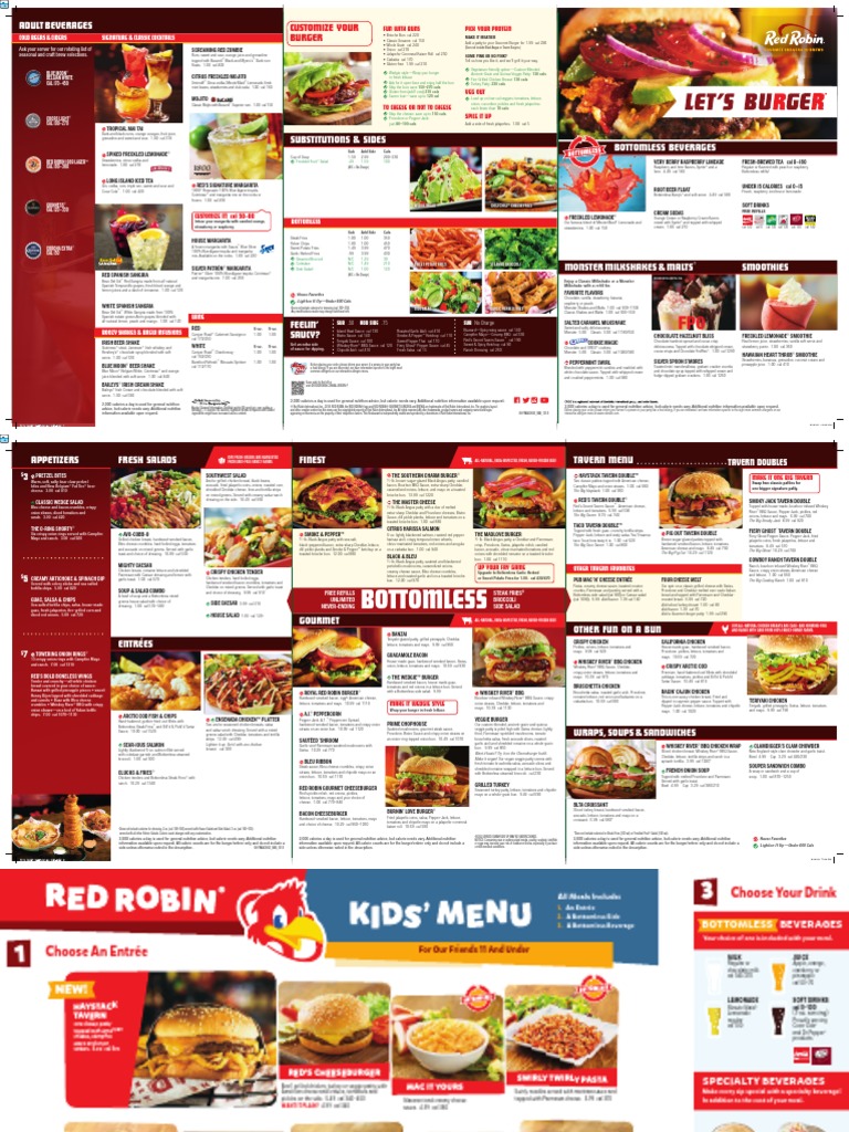 red robin menu