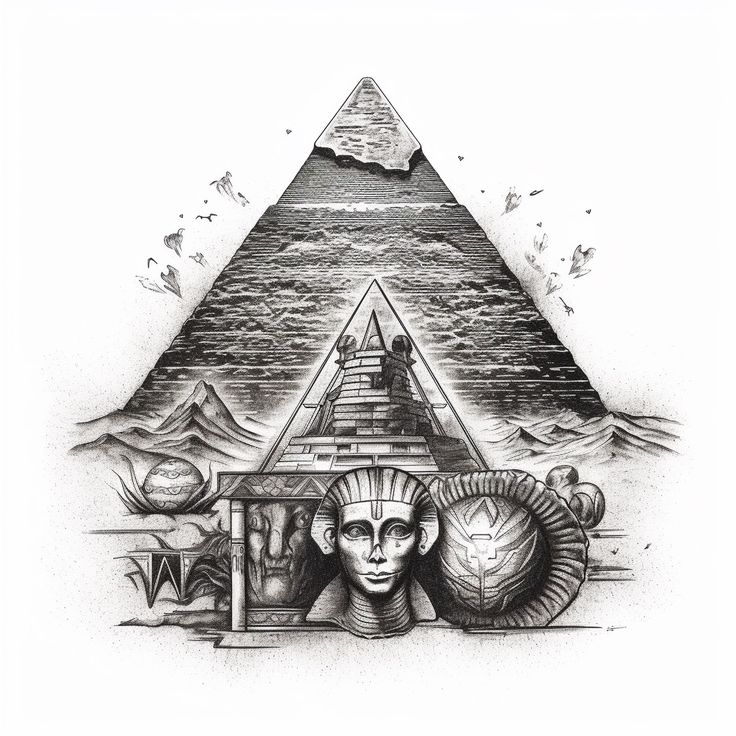 pyramid tattoo stencil