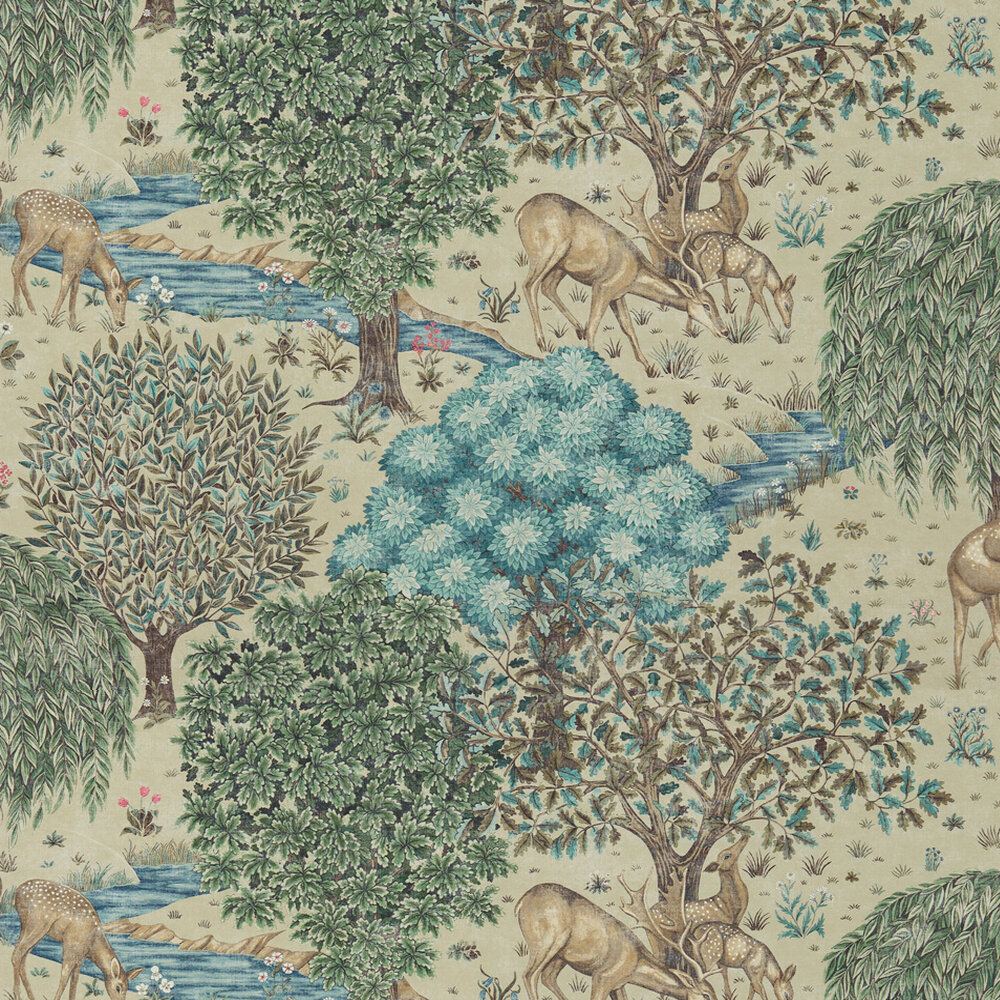 william morris deer wallpaper