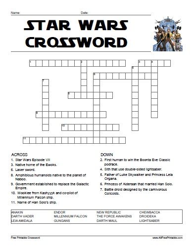 star wars workers crossword