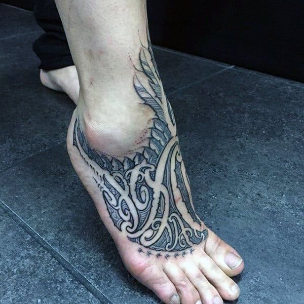 foot tattoo designs for males