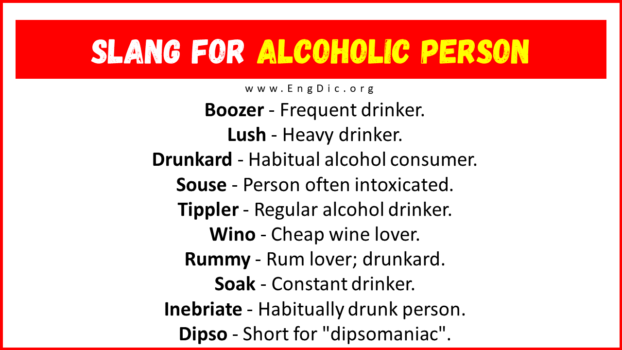 slang for drunkard