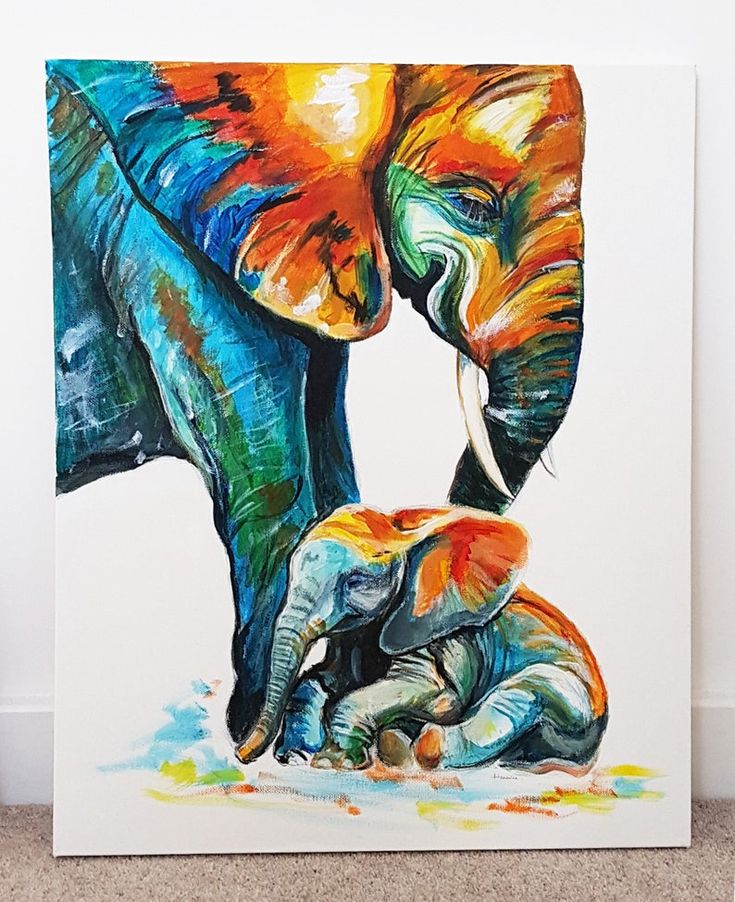 elephant acrylic painting