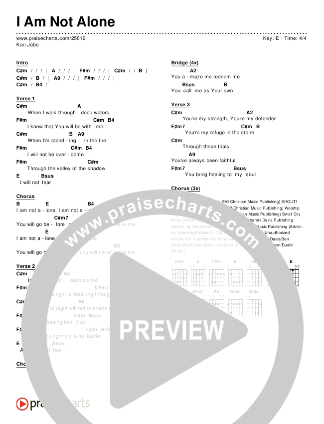 i am not alone kari jobe chords
