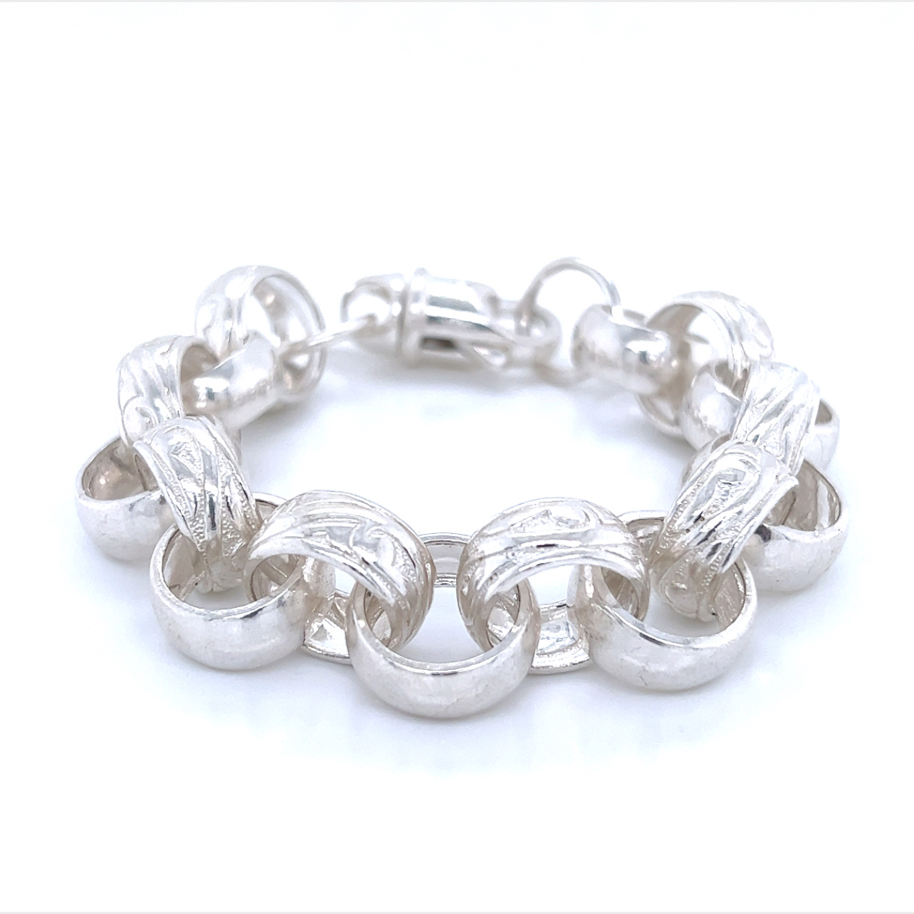 silver belcher bracelet womens