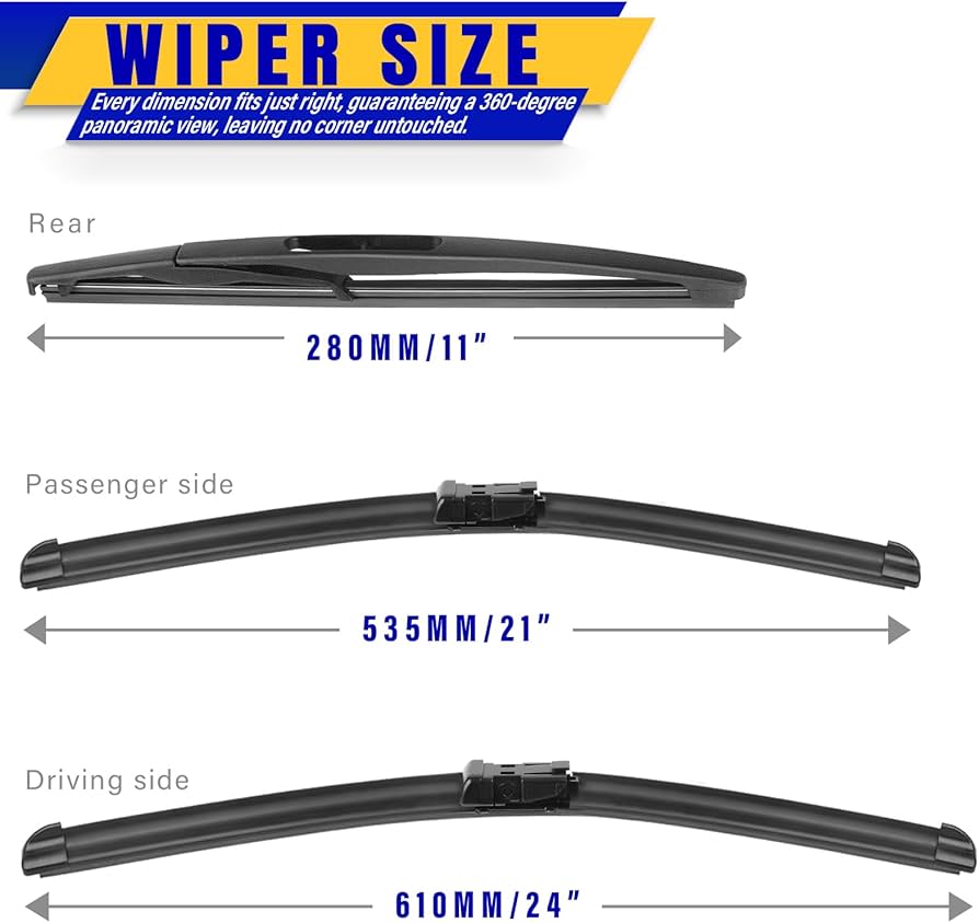 gmc acadia rear wiper blade size