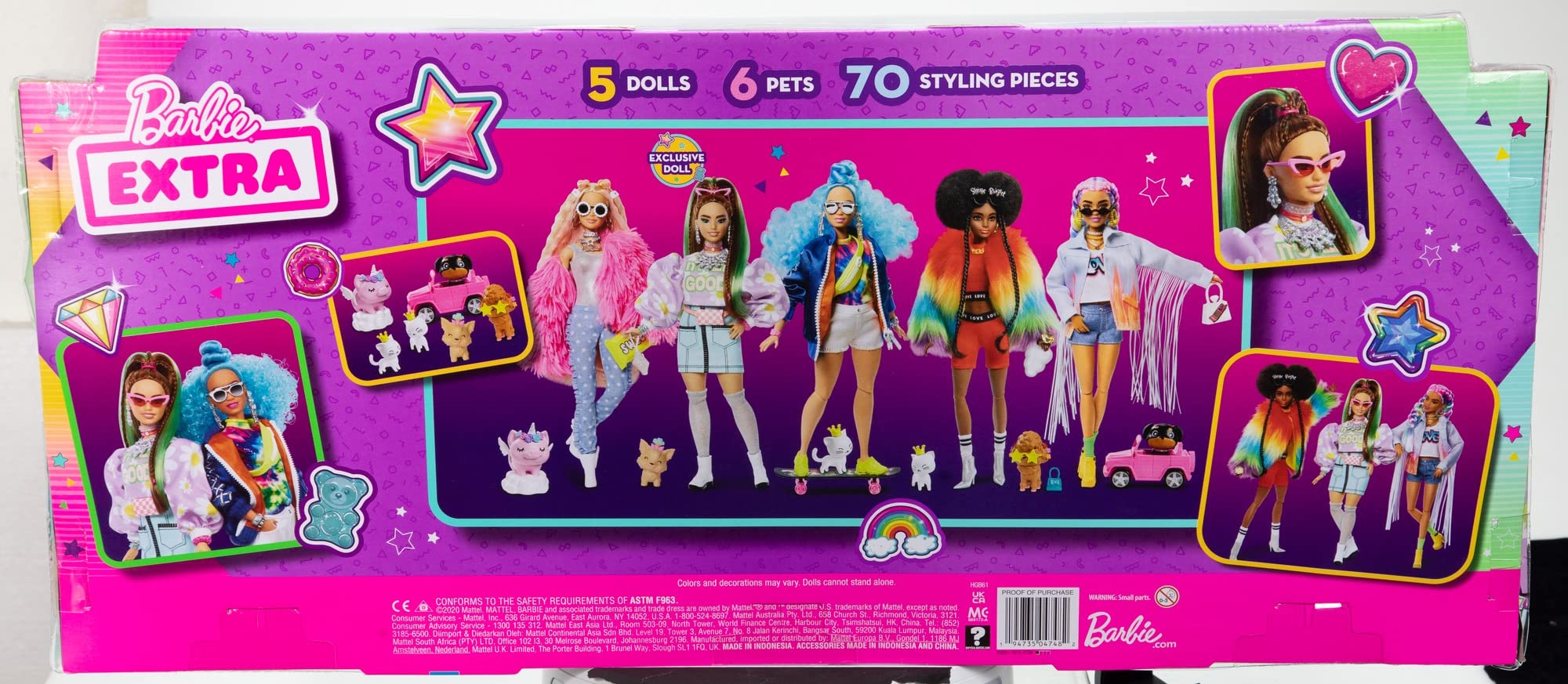 barbie extra 5-doll set