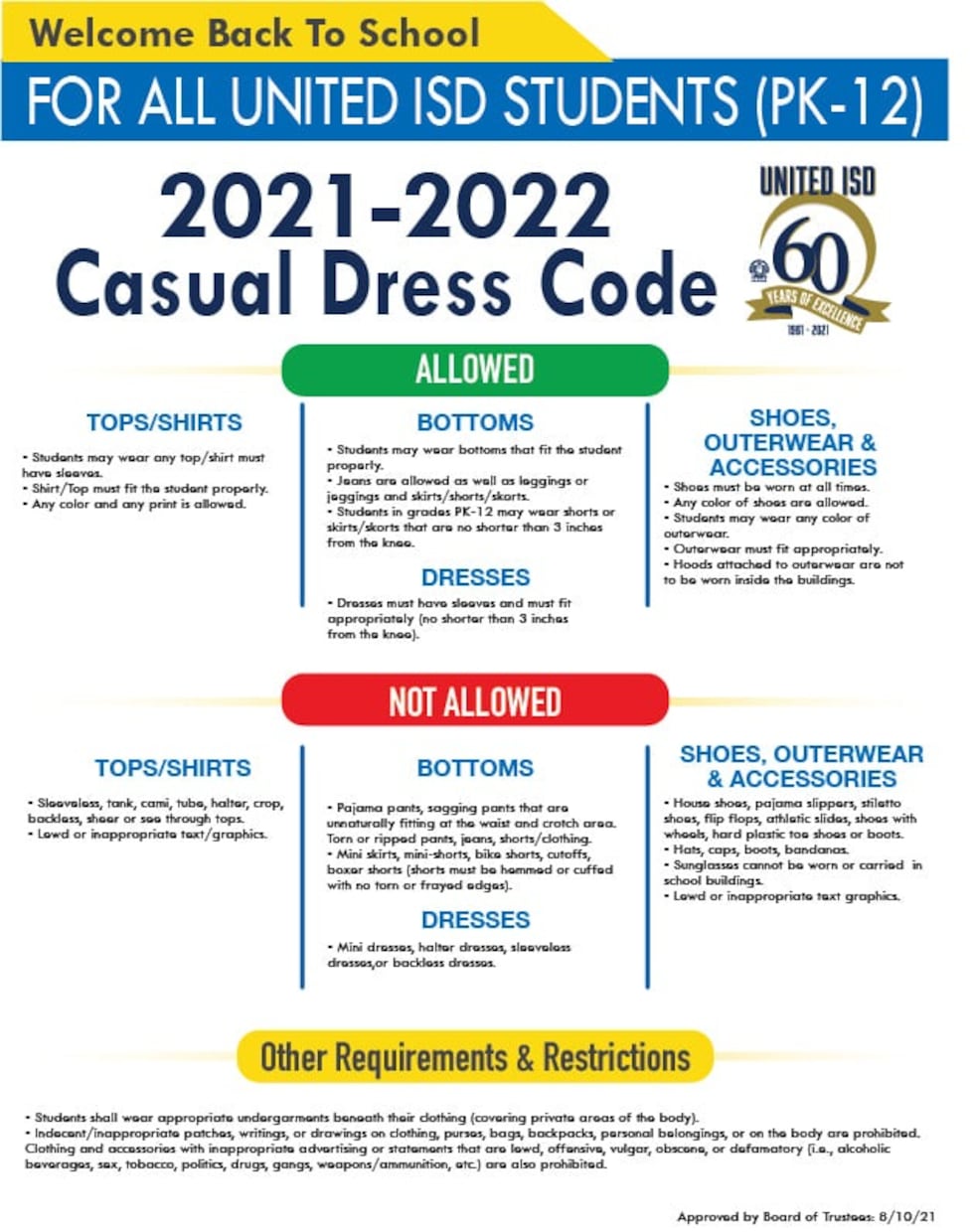 united isd dress code