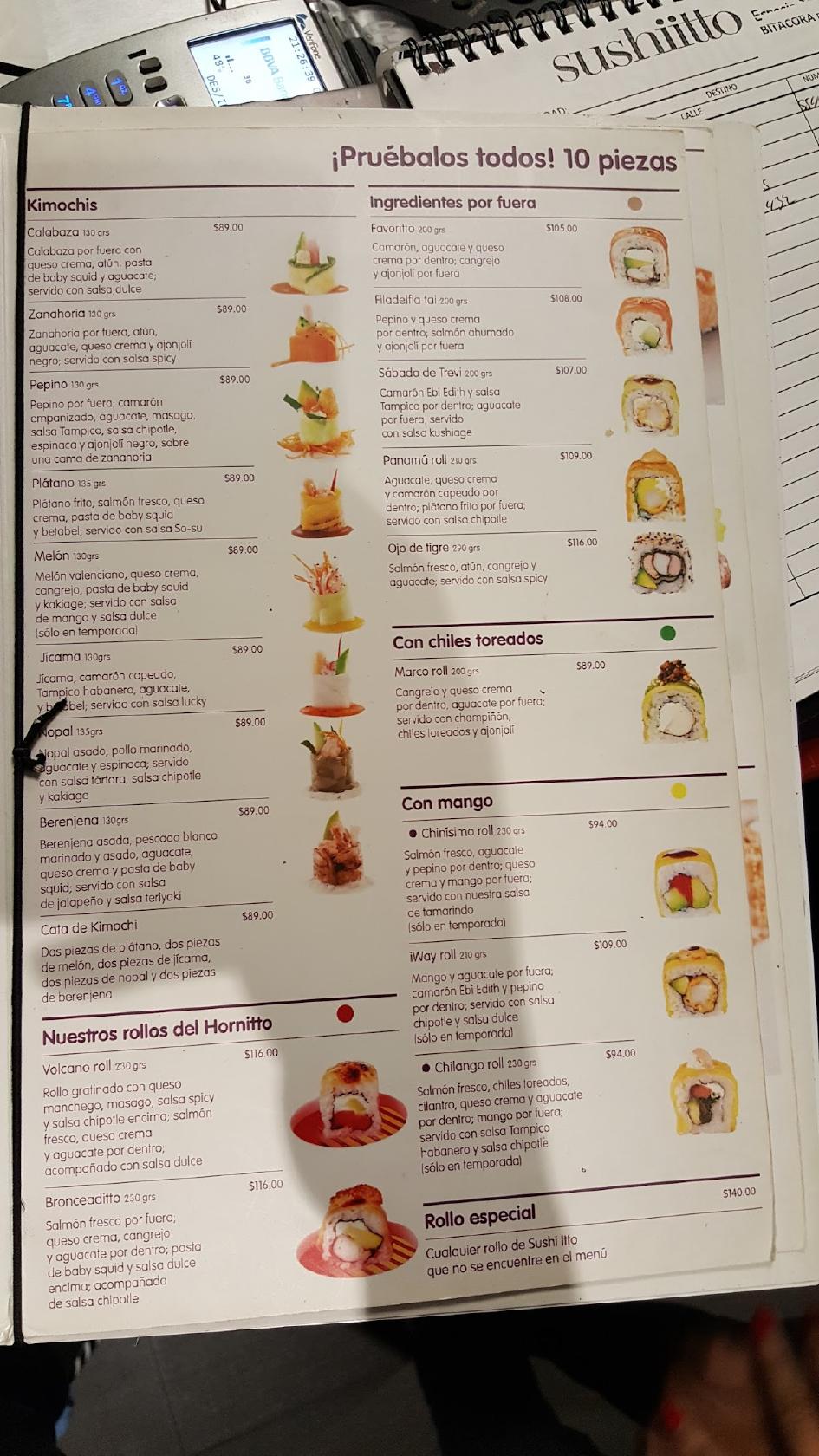 sushi itto menu
