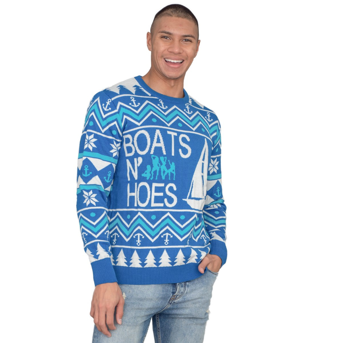 boats and hoes ugly sweater